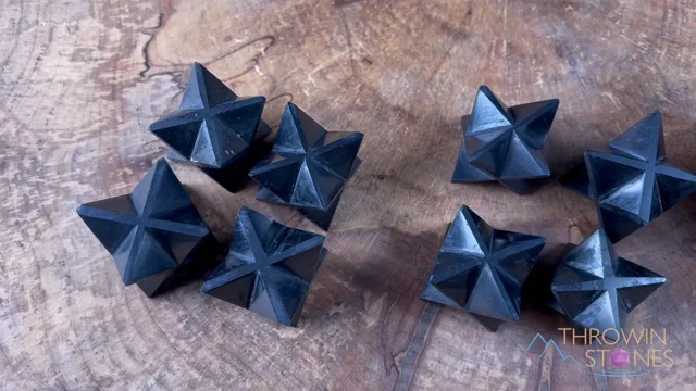 Shungite Merkaba, 2.5 Diagonal Polished Shungite Star / Stones, EMF  Protection