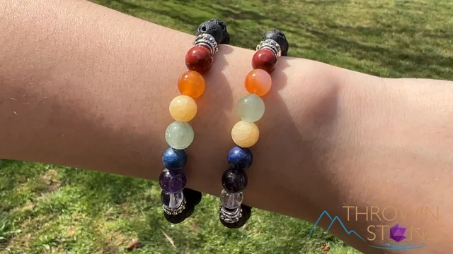 CHAKRA & LAVA ROCK Crystal Bracelet - Round Beads - Aromatherapy Diffu –  Throwin Stones