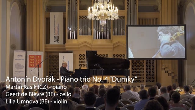 Martin Kasík (CZ, HAMU) - piano; Geert De Bièvre (BE, LUCA School of Arts) - cello; Lilia Umnova (BE, LUCA School of Arts) - violin