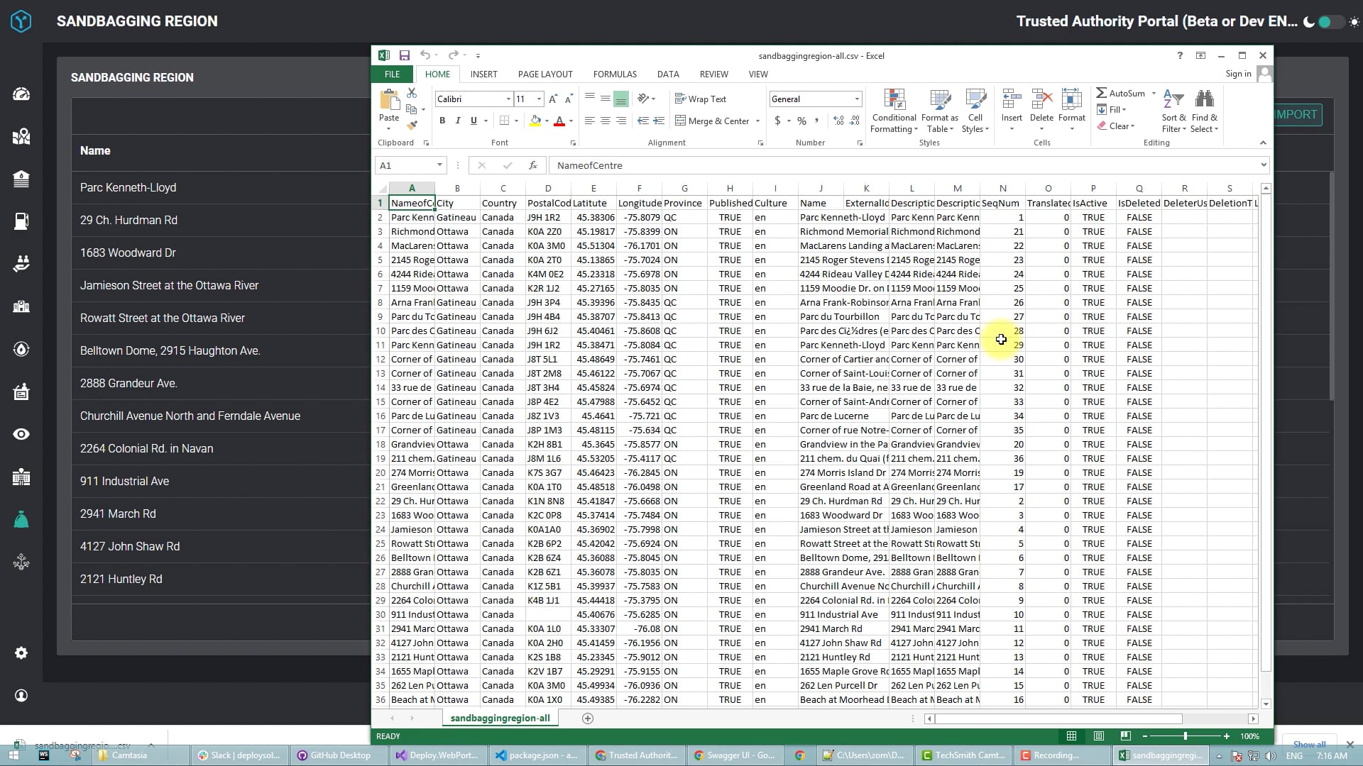 OASIS4 Climate Change Prototype Features: Export Data In CSV Format On ...