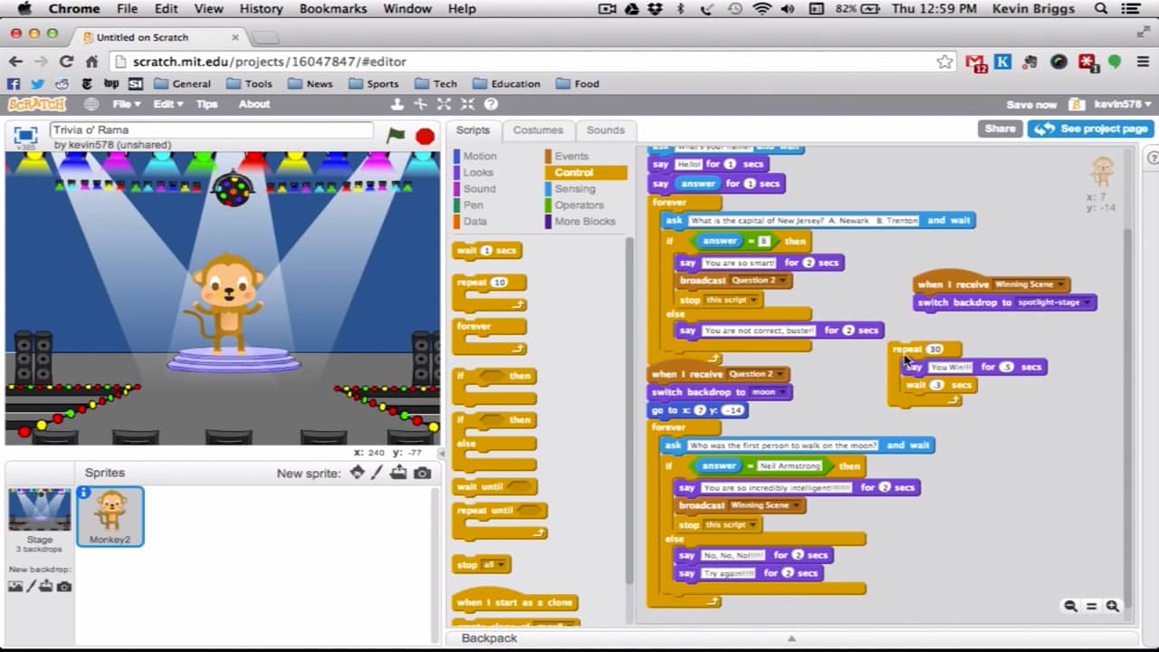 Scratch Tutorial 3_ Quiz Game_Seg 05 on Vimeo
