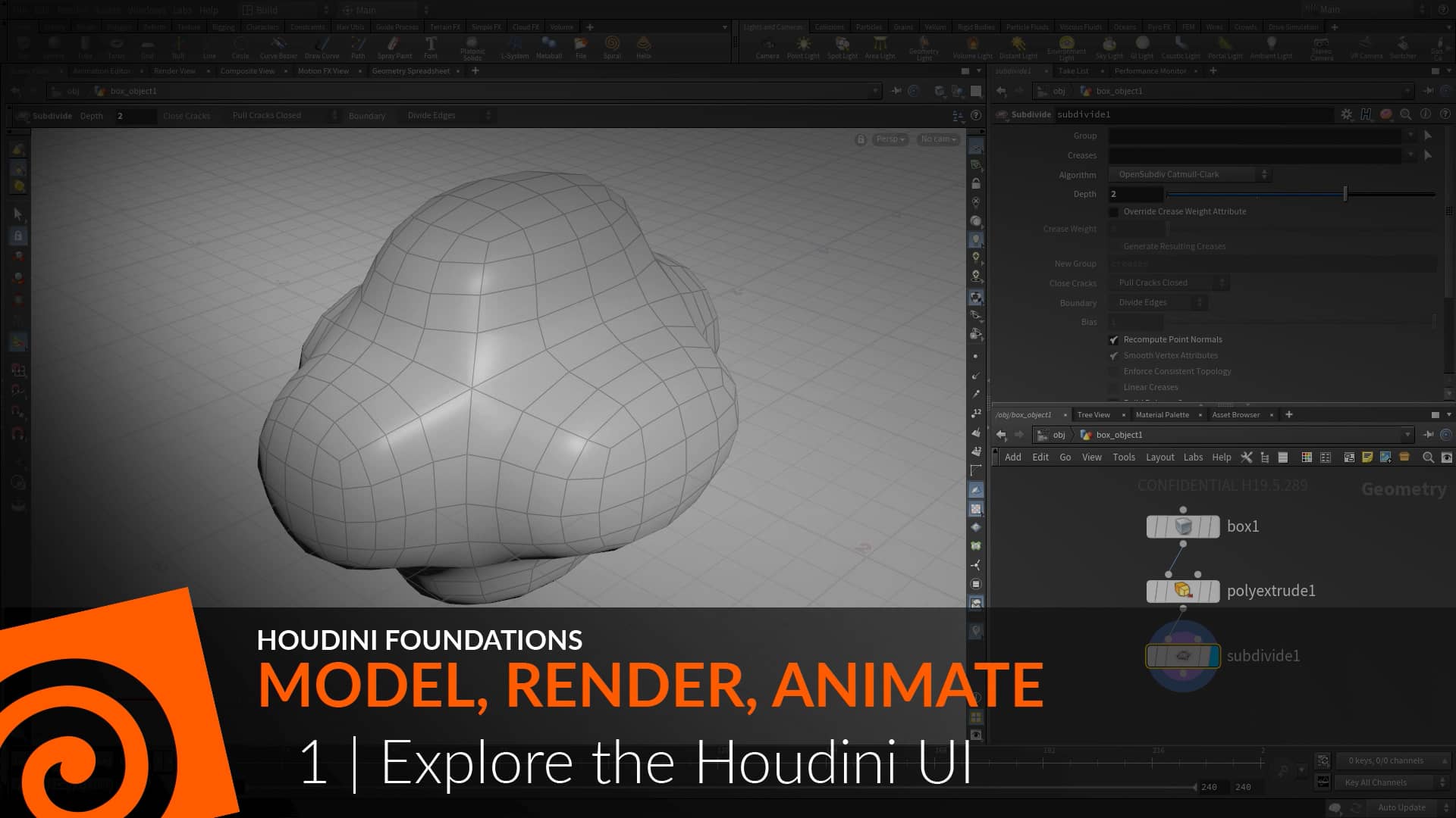 Houdini Foundations | Model Render Animate 1 | Explore the Houdini UI ...