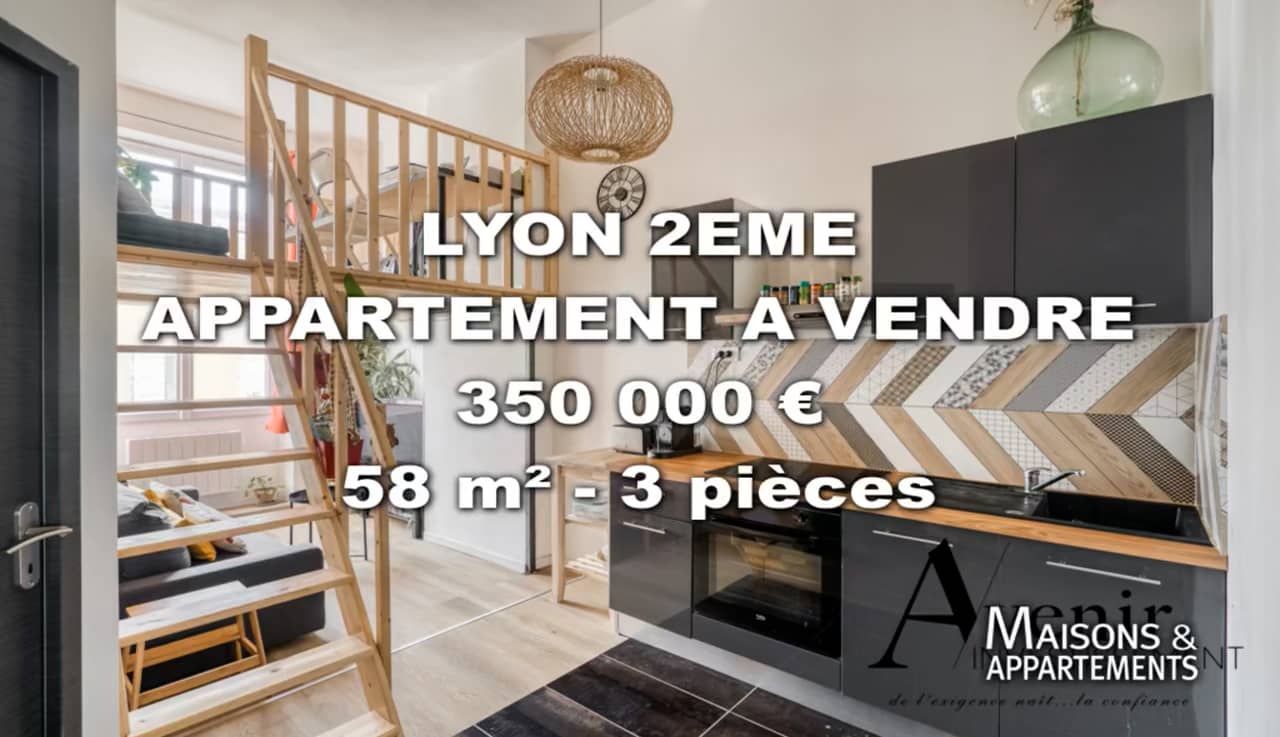 LYON 2ÈME APPARTEMENT A VENDRE 350 000 € 58 m² 3 pièce(s) on Vimeo