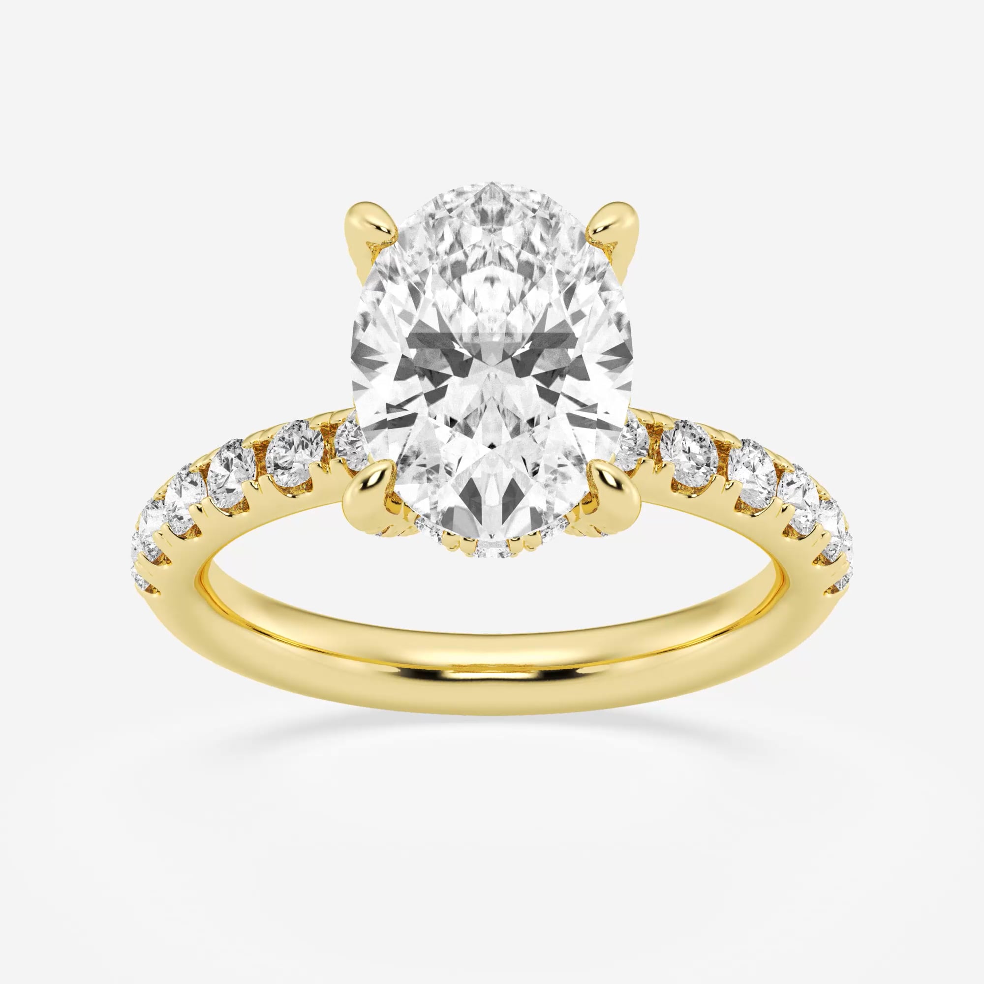 product video for 2 1/2 ctw Oval Lab Grown Diamond Prong Hidden Halo Engagement Ring