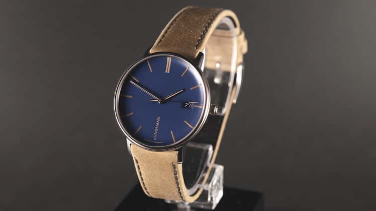 Junghans FORM A Herrenuhr Beige Blau Automatik 39mm 027 4239.00