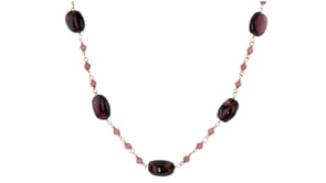 38.00 ct. t.w. Garnet Bead Necklace in 14kt Gold Over Sterling