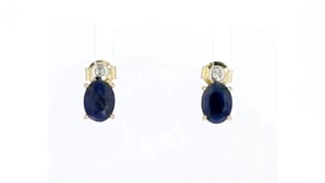 3.70 ct. t.w. Sapphire and Diamond-Accented Earrings in 14kt Yellow Gold