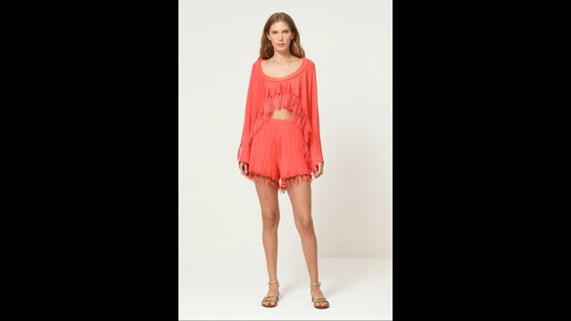 BLUSA MANGA LONGA COM FRANJA APLICADA IPE