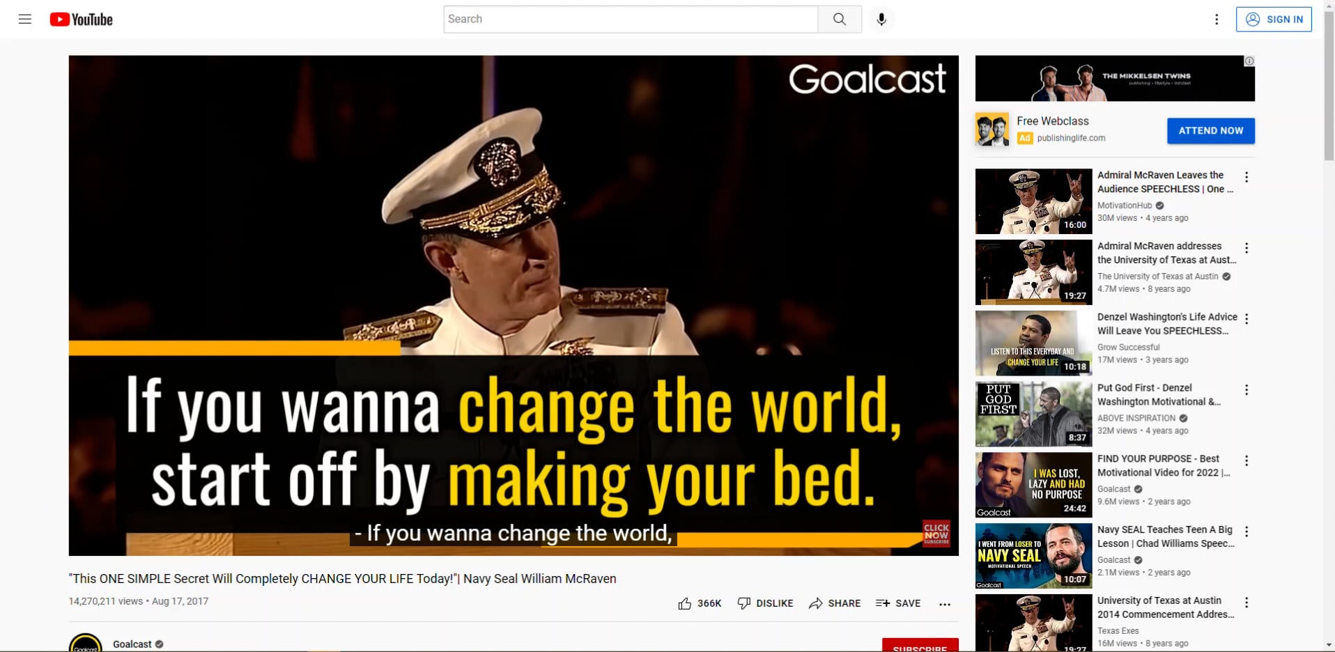 Make your bed speech 1 on vimeo