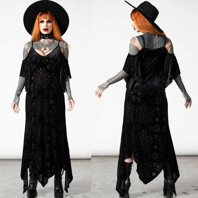 Crystal Spirit Burnout Maxi Dress - Killstar | Fantasmagoria.shop