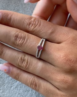 Video: Anelli Rubino diamanti Argento 925