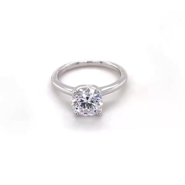1.00 carat bague solitaire en or blanc avec diamant rond