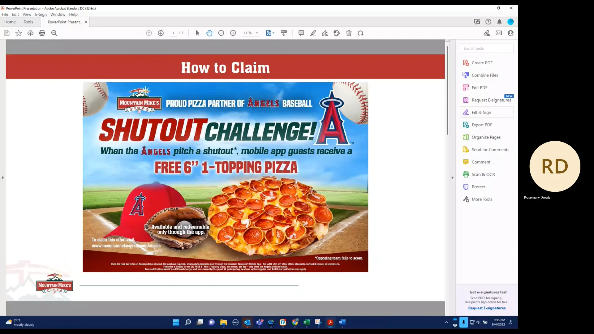 Another Year of Free Pizza From Mountain Mike's Pizza and Angels Baseball!