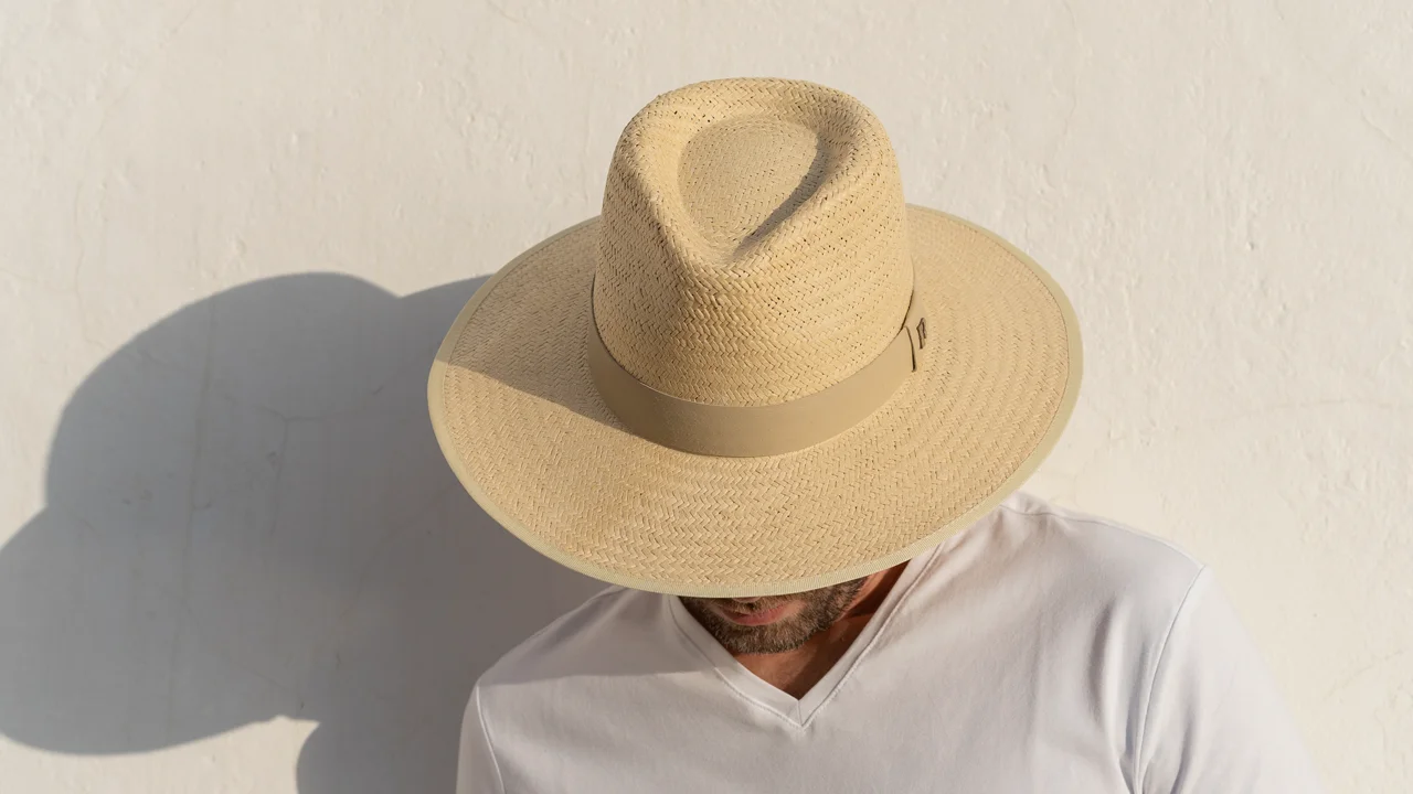 Sombrero Paja Florida en color Beige. Estilo Fedora para Hombre