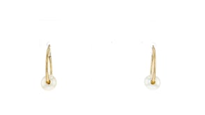 5-6mm Cultured Pearl Removable Hoop Earrings in 14kt Yellow Gold