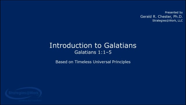 Galatians 1:1–5 Introduction, The Singularity of Calling