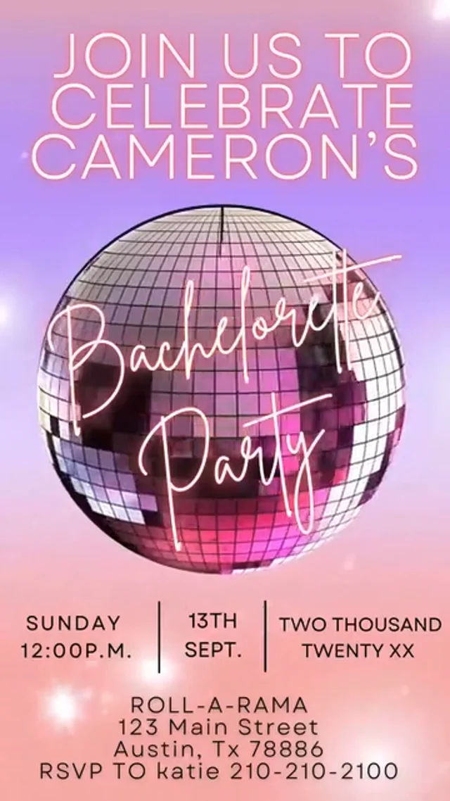Pink Disco Ball Invitation, Disco Video Invitation – Hostessy Video  Invitations