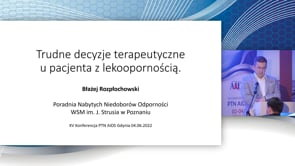Trudne decyzje terapeutyczne u pacjenta z lekoopornornością. – studium przypadku