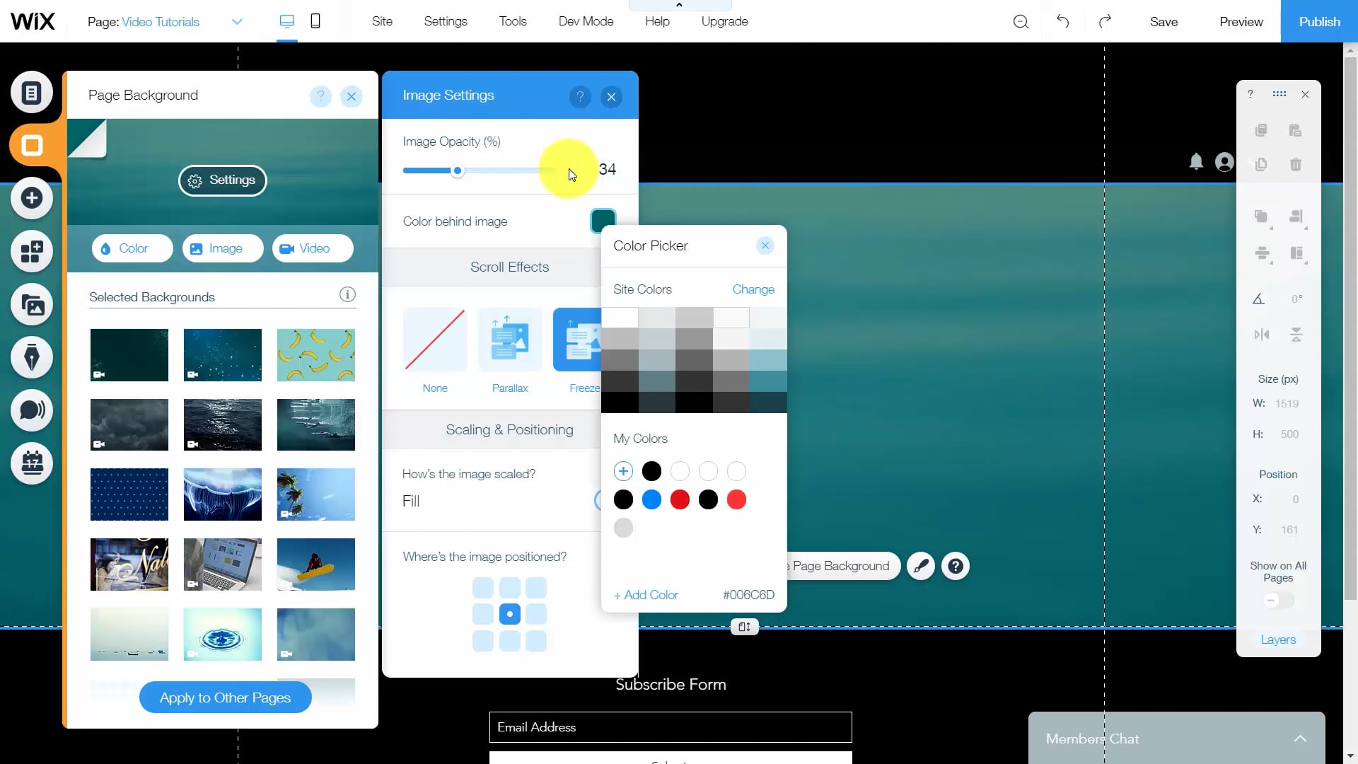 33 The Wix Editor Part 3 Backgrounds on Vimeo