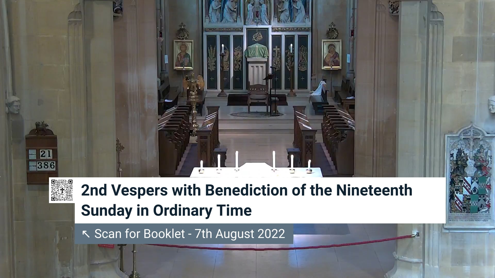 2nd Vespers with Benediction - Nineteenth Sunday in OT - 7th August ...