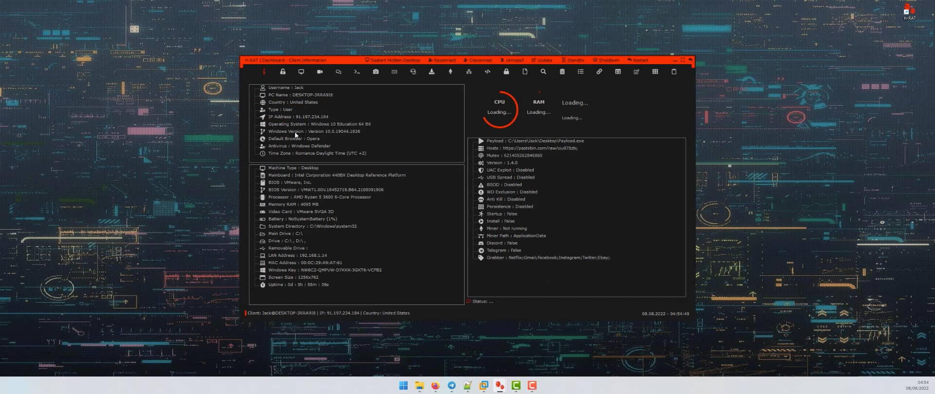 h-RAT | Hidden Remote Administration Tool - Screengrabber Example on Vimeo
