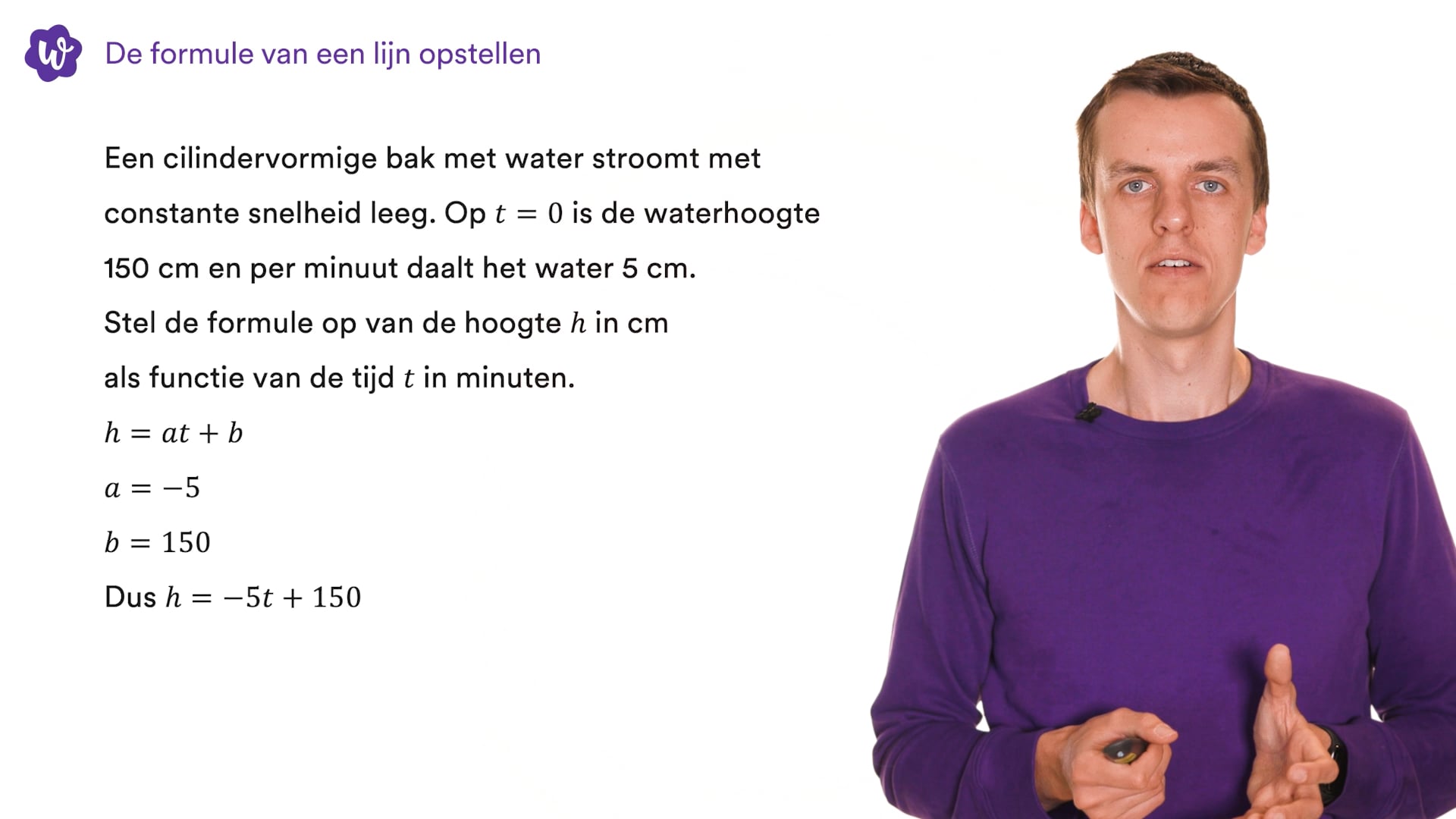 De formule van een lijn opstellen (Wis B) oefenen StudyGo