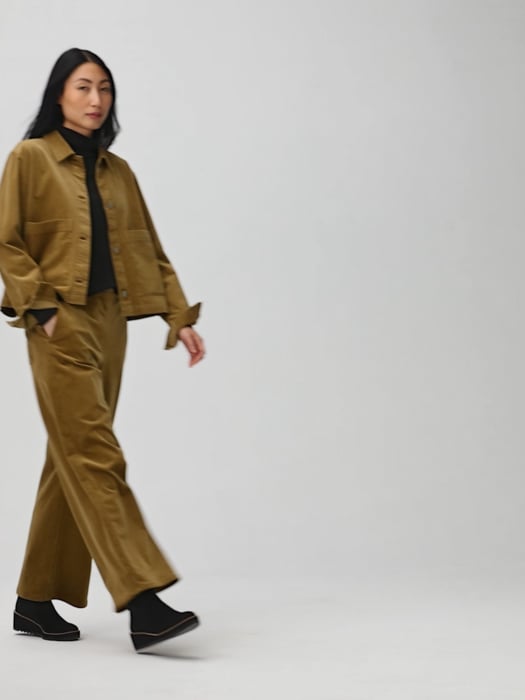 Organic Cotton Stretch Corduroy Wide-Leg Pant