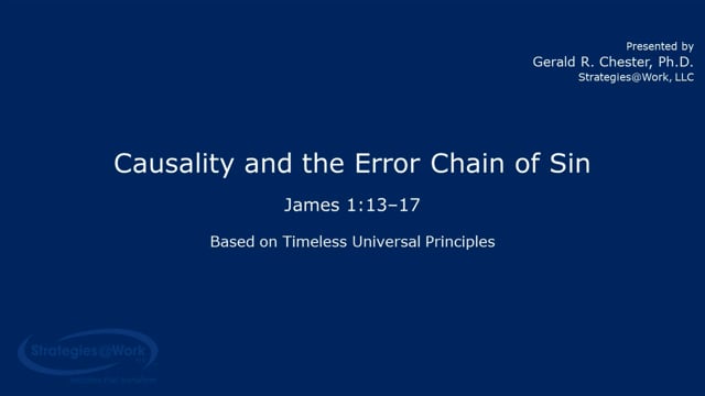 James 1:13–17 Causality and the Error Chain of Sin