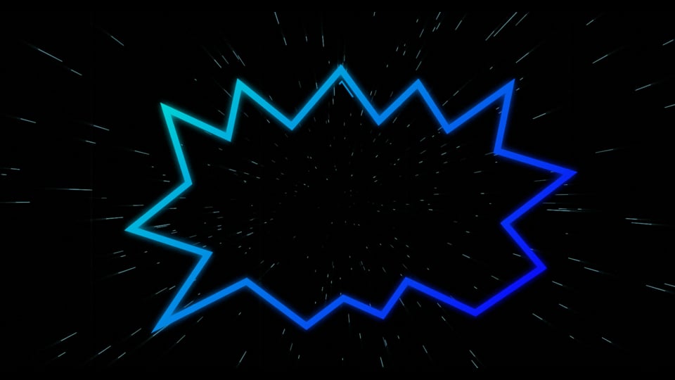 Animation of massive sale over blue shape and lights on black