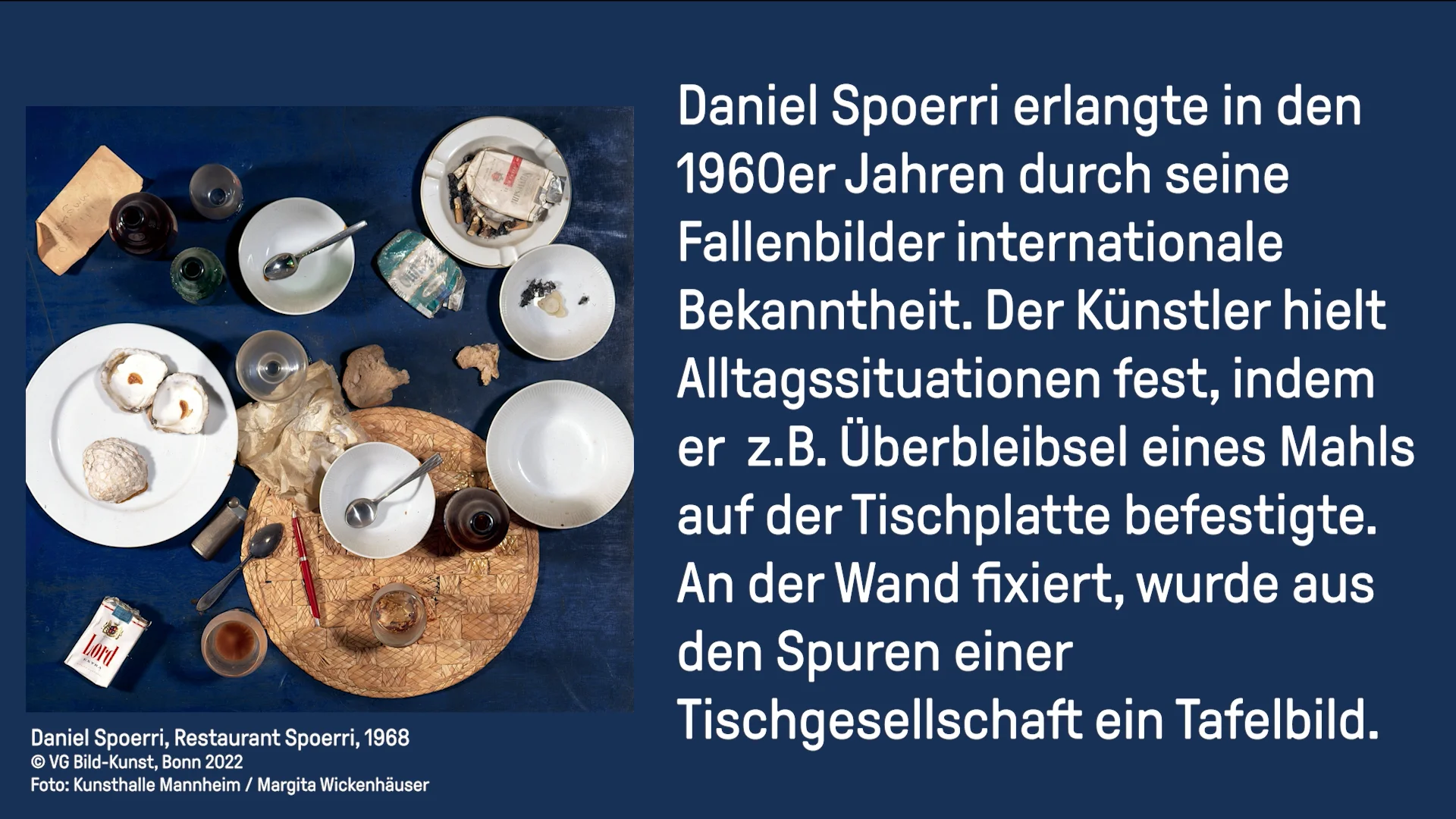 ダニエル・スペーリ Restaurant Spoerri Restaurant Spoerri | Kunsthalle Mannheim