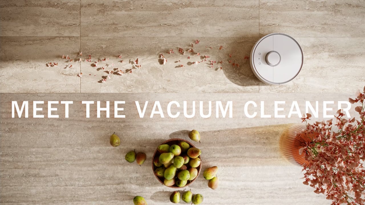 White Robot Vacuum Cleaner 3D Animation