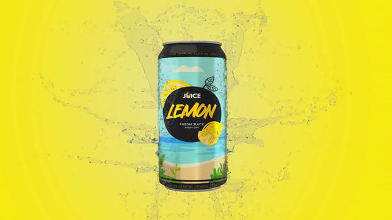 Canned Organic Juice 3D Animation