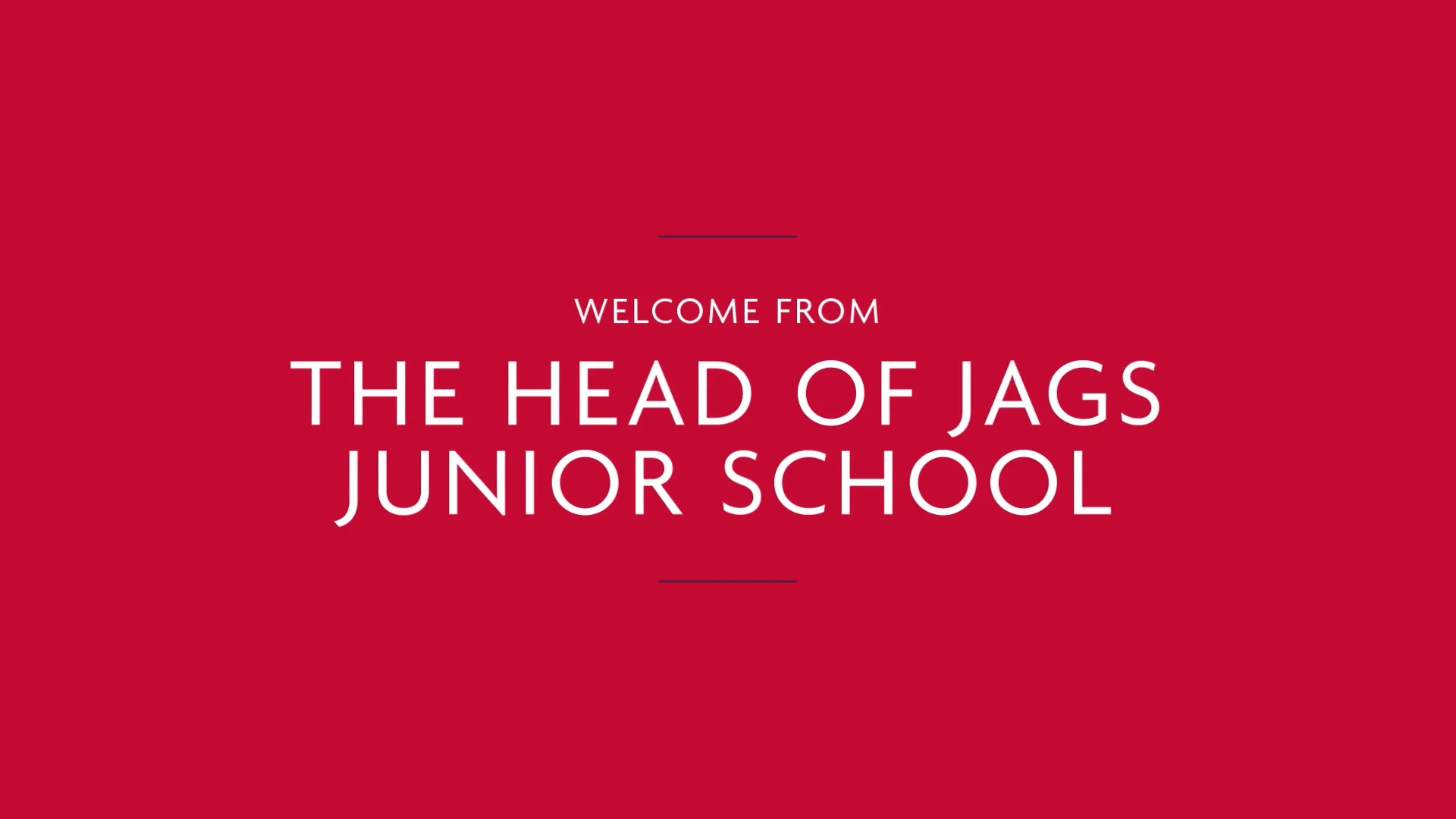 Welcome from the Head of School