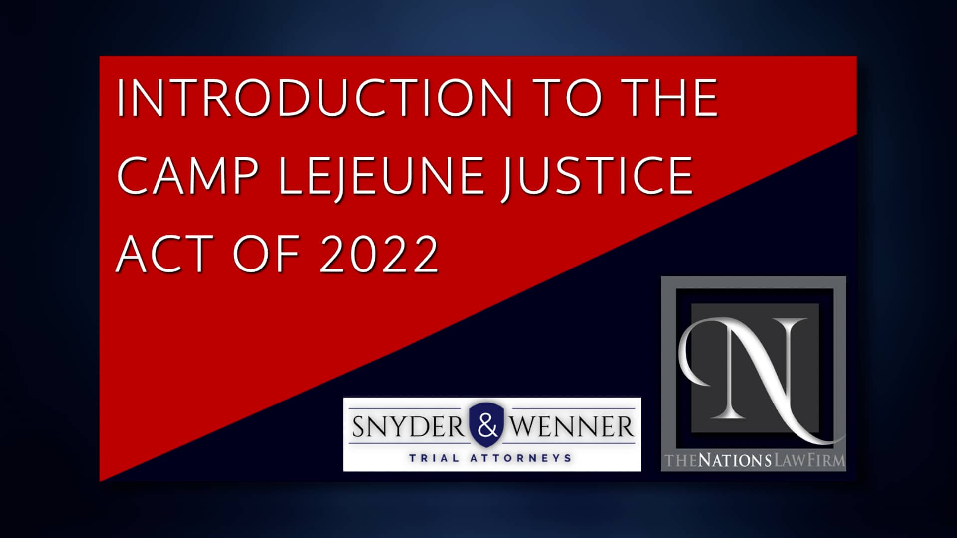 Introduction to the Camp Lejeune Justice Act of 2022 on Vimeo