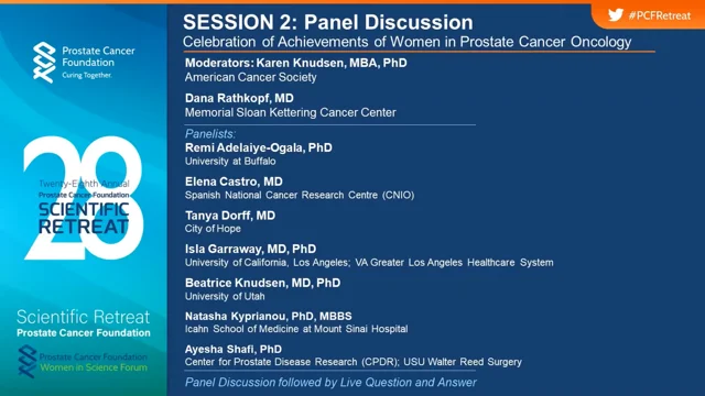 Session 2 Panel Celebration of Achievements of Women in Prostate Cancer Oncology and Research