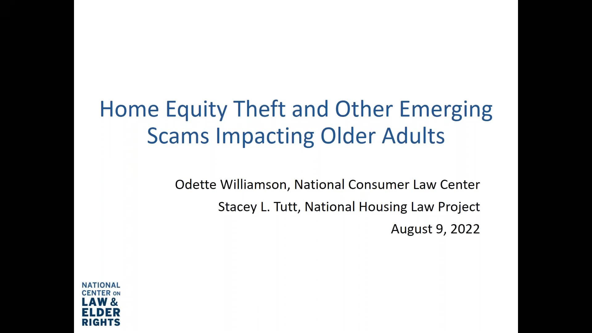 Home Equity Theft and Other Emerging Scams Impacting Older Adults on Vimeo