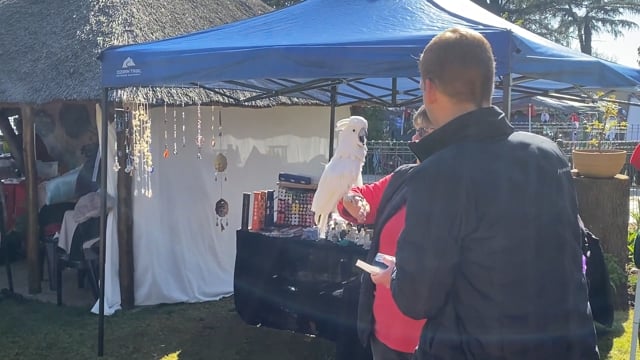 People with a bird