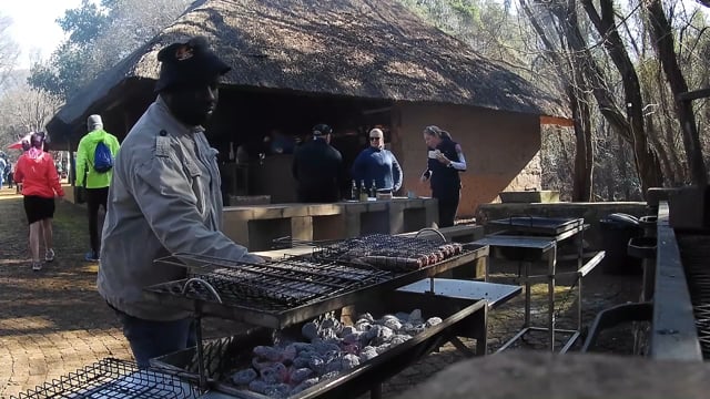 Man grilling outside