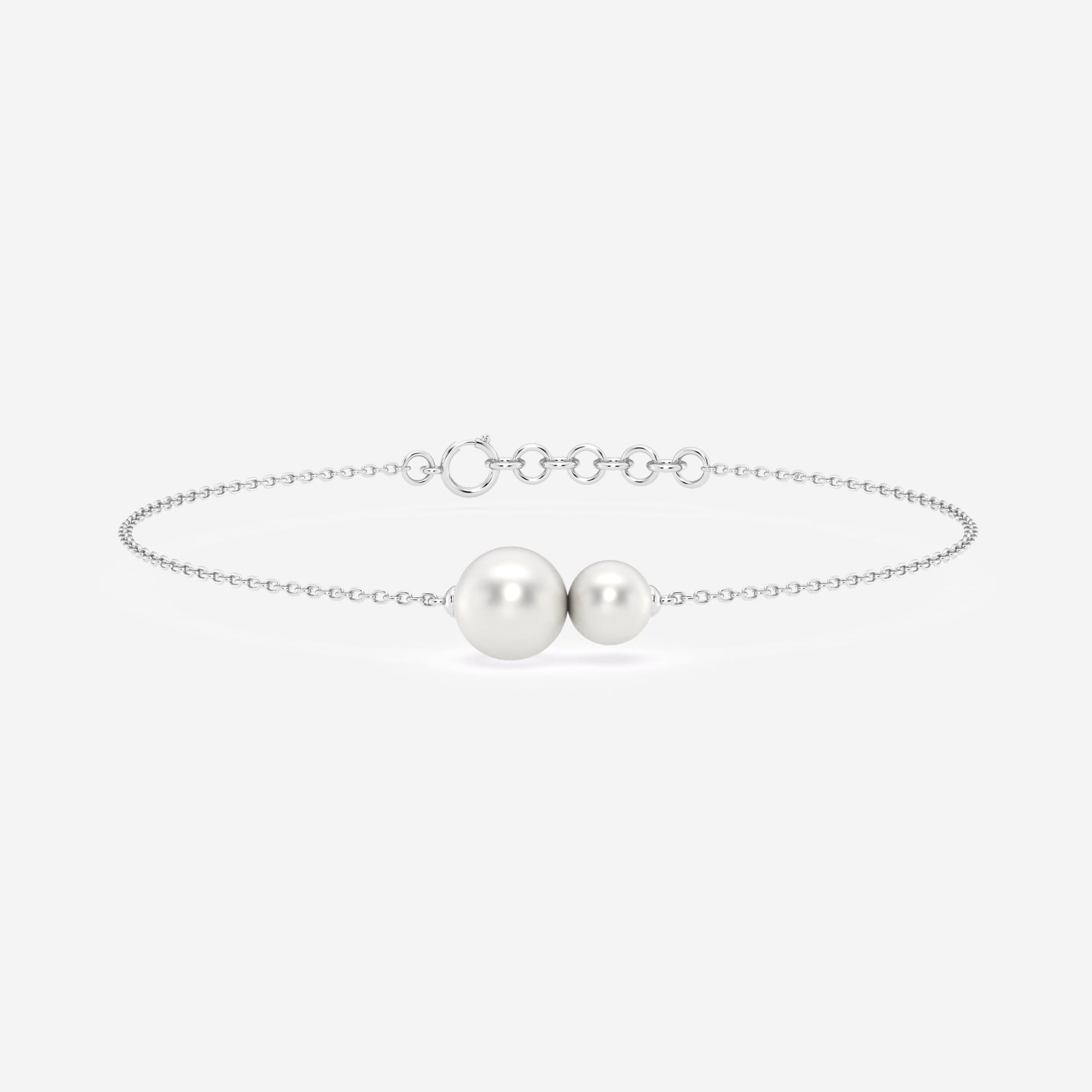 product video for 5.5 - 8.0 mm Cultured Freshwater Pearl Double Stone Adjustable Chain Bracelet - 7-8 Inches