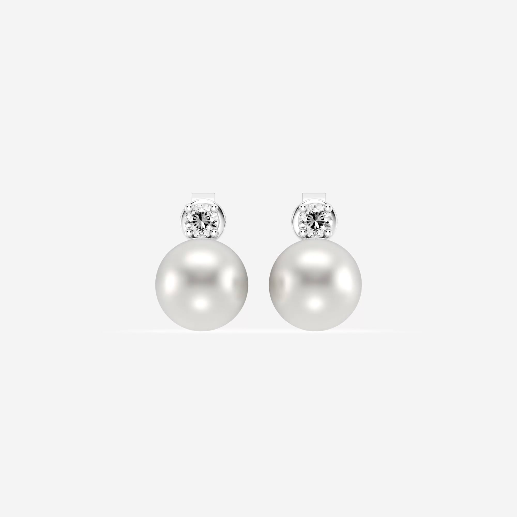product video for 8.5 - 9.0 mm Cultured Freshwater Pearl and 1/5 ctw Lab Grown Diamond Stud Earrings
