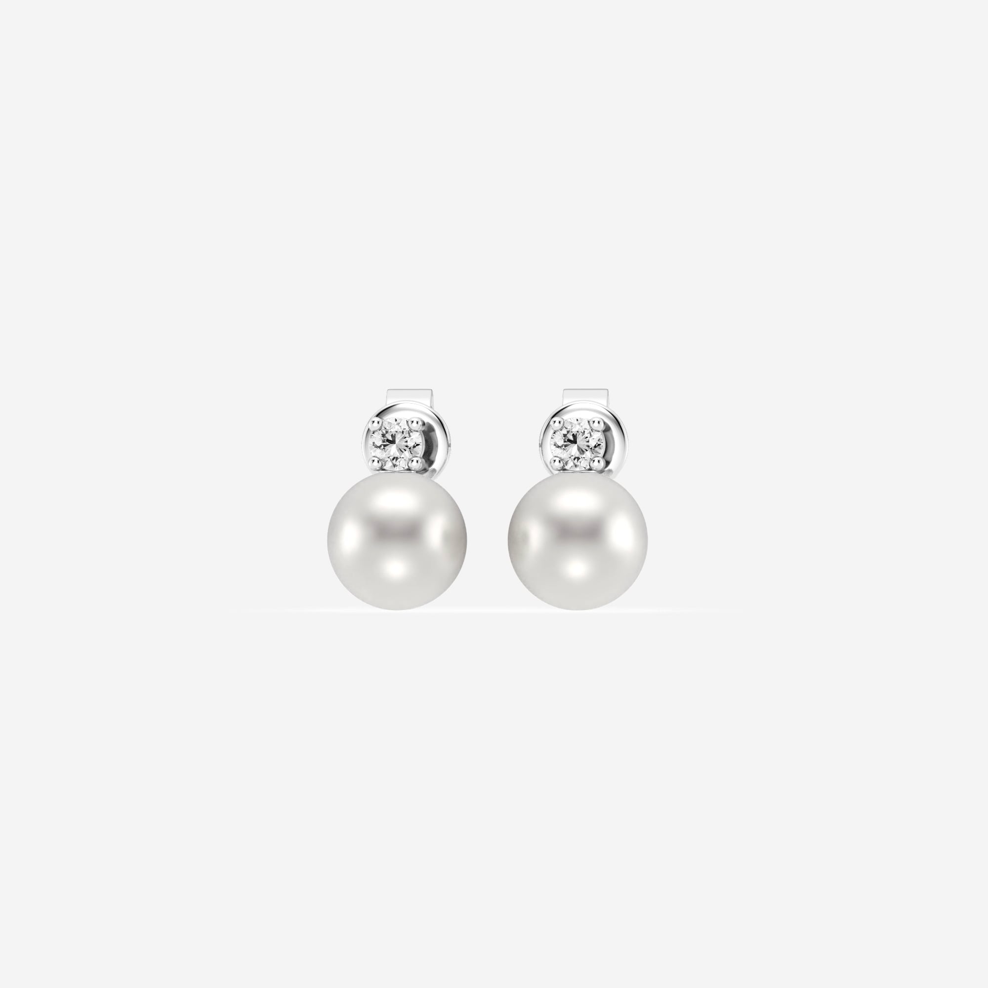 product video for 6.5 - 7.0 mm Cultured Freshwater Pearl and 0 ctw Lab Grown Diamond Stud Earrings
