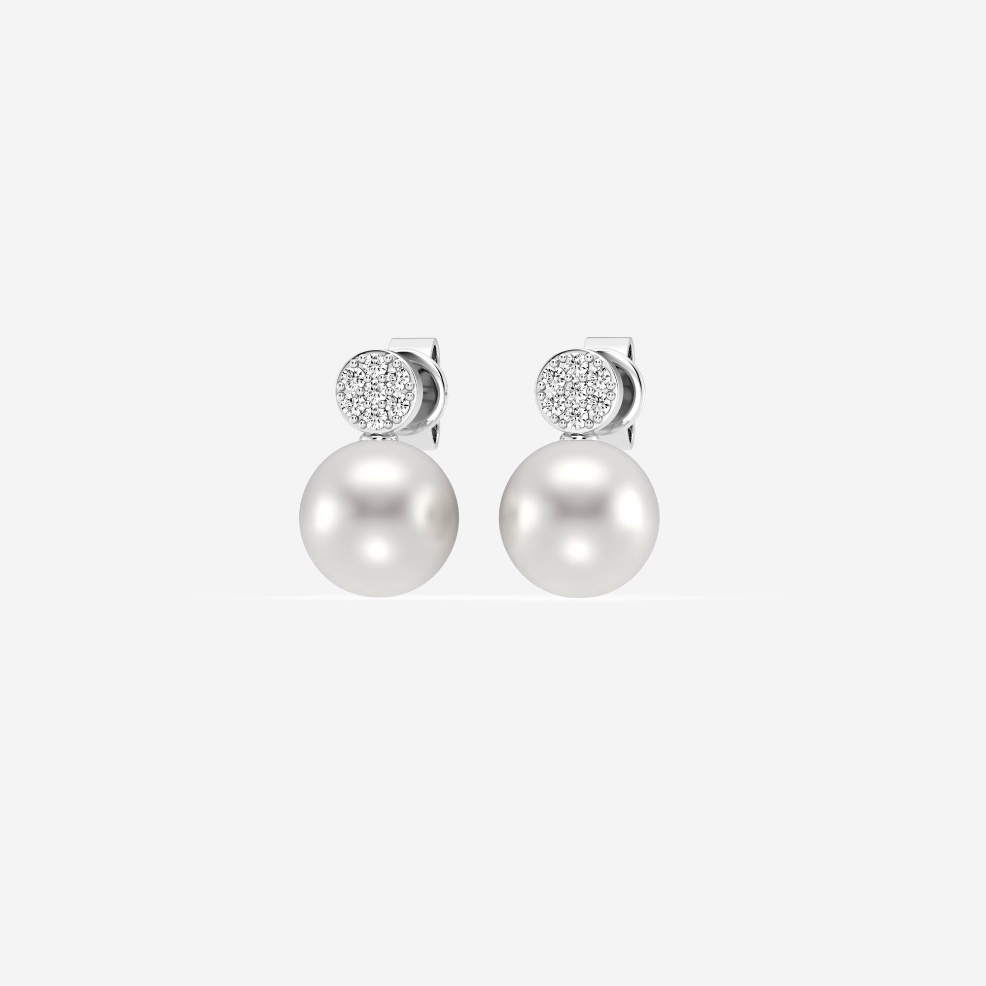 product video for 7.5 - 8.0 mm Cultured Freshwater Pearl and 1/10 ctw Lab Grown Diamond Stud Earrings