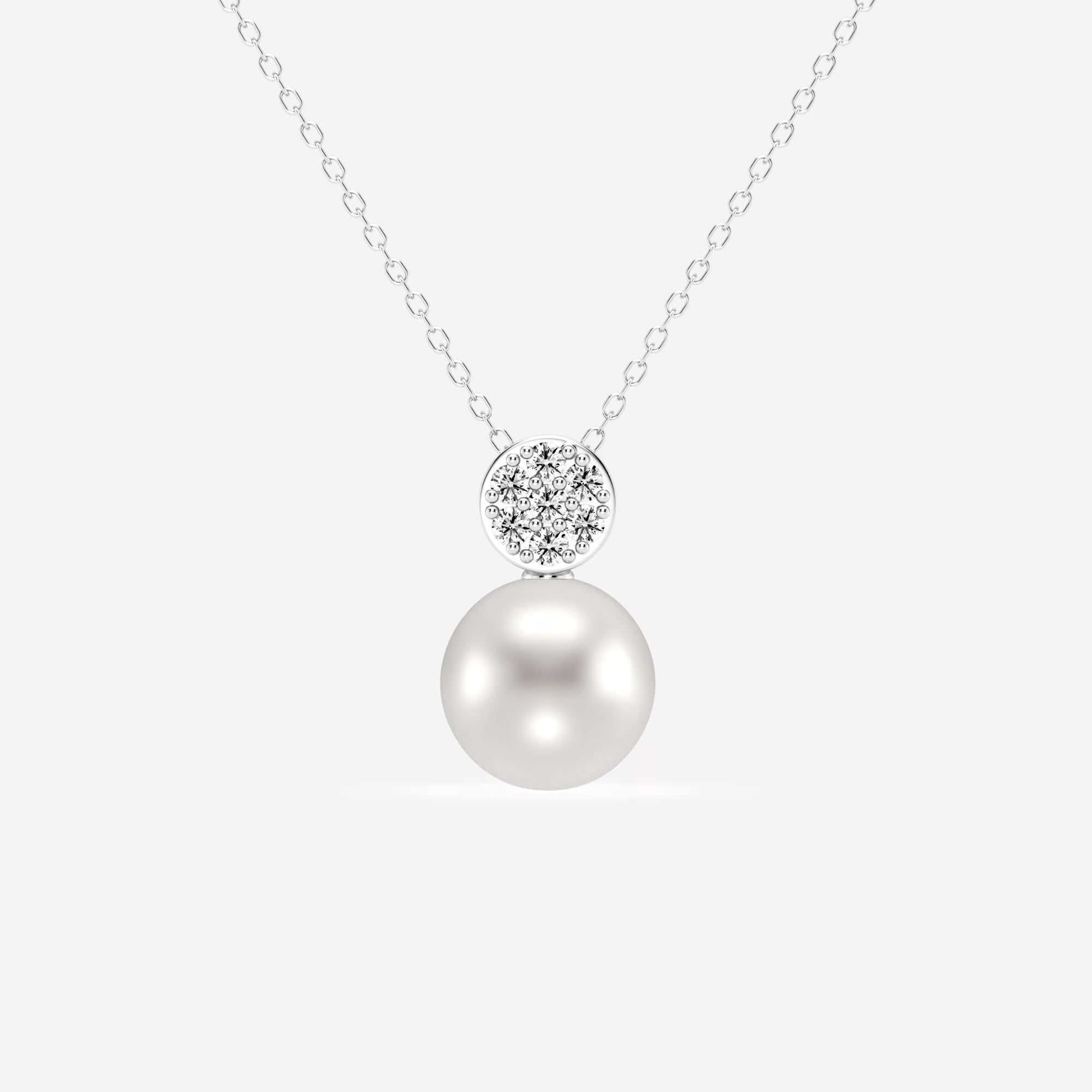 product video for 7.5 - 8.0 mm Cultured Freshwater Pearl and 1/10 ctw Lab Grown Diamond Fashion Pendant