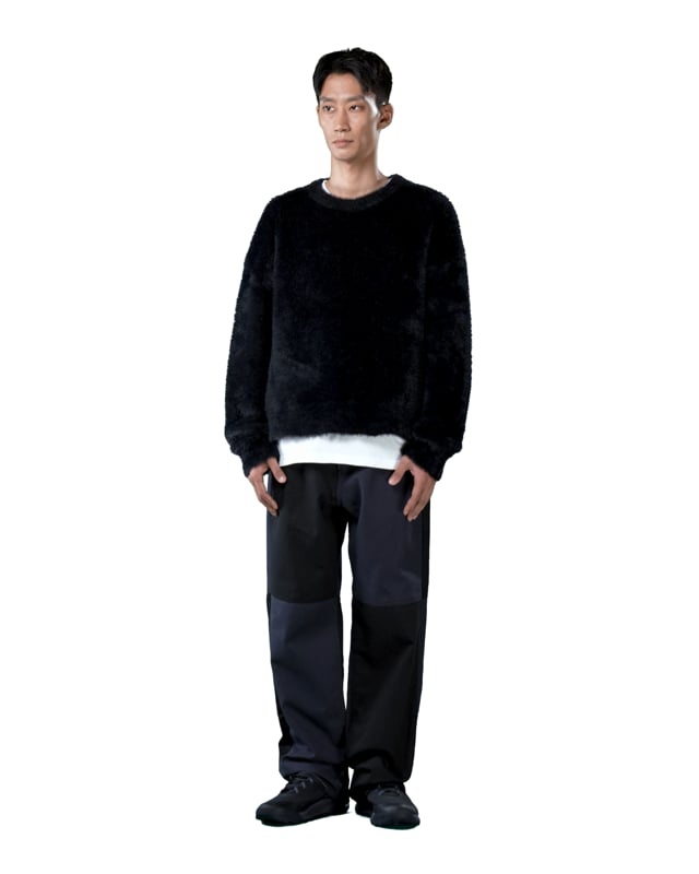 CROPPED HAIRY KNIT - BLACK_05