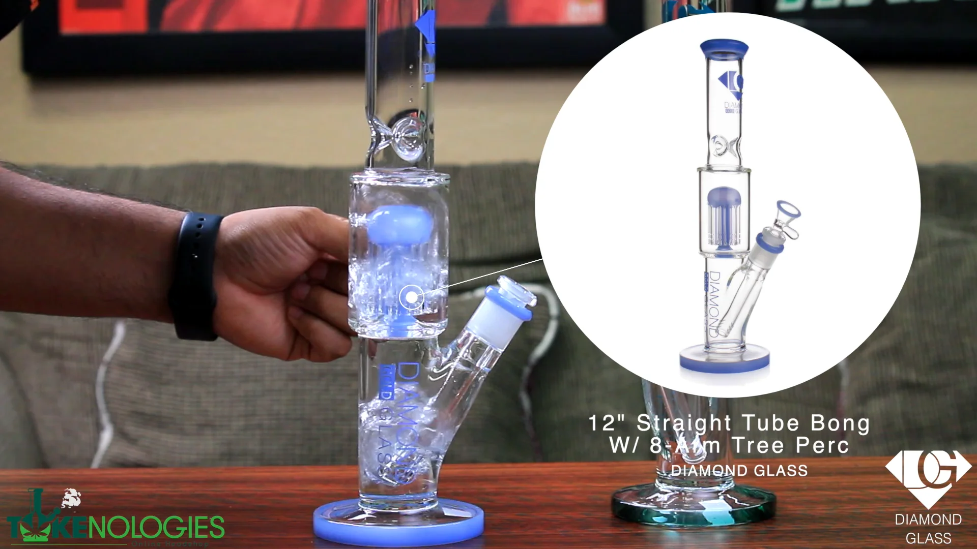 12 Straight 8-Arm Tree Percolator Bong, by Diamond Glass – BKRY Inc.