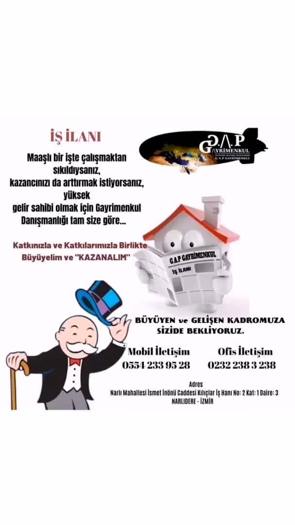 Daire İzmir NARLIDERE NARLI MAH MERKEZ KONUM METRO YAKINI 3+1 KİRALIK