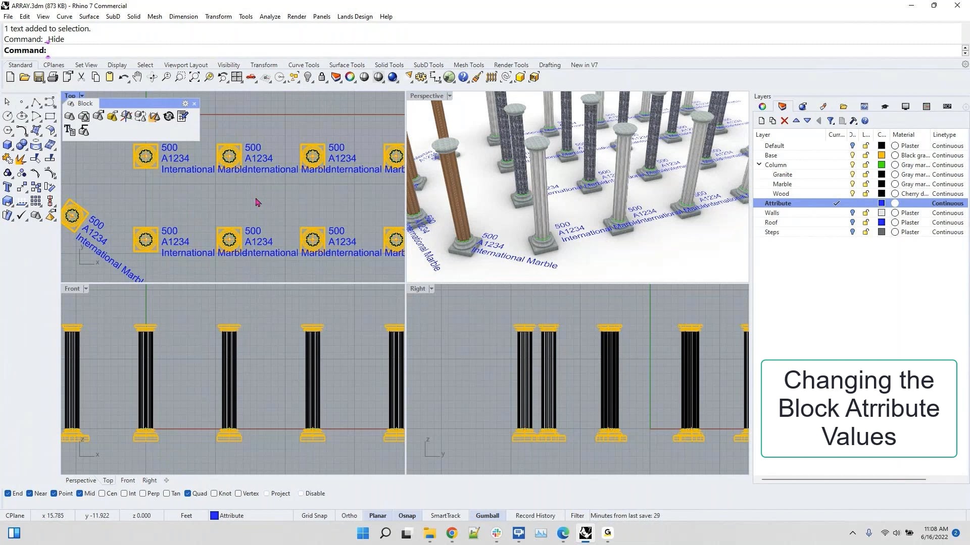 Rhino Block Tutorial 07 Changing Block Attribute Values on Vimeo