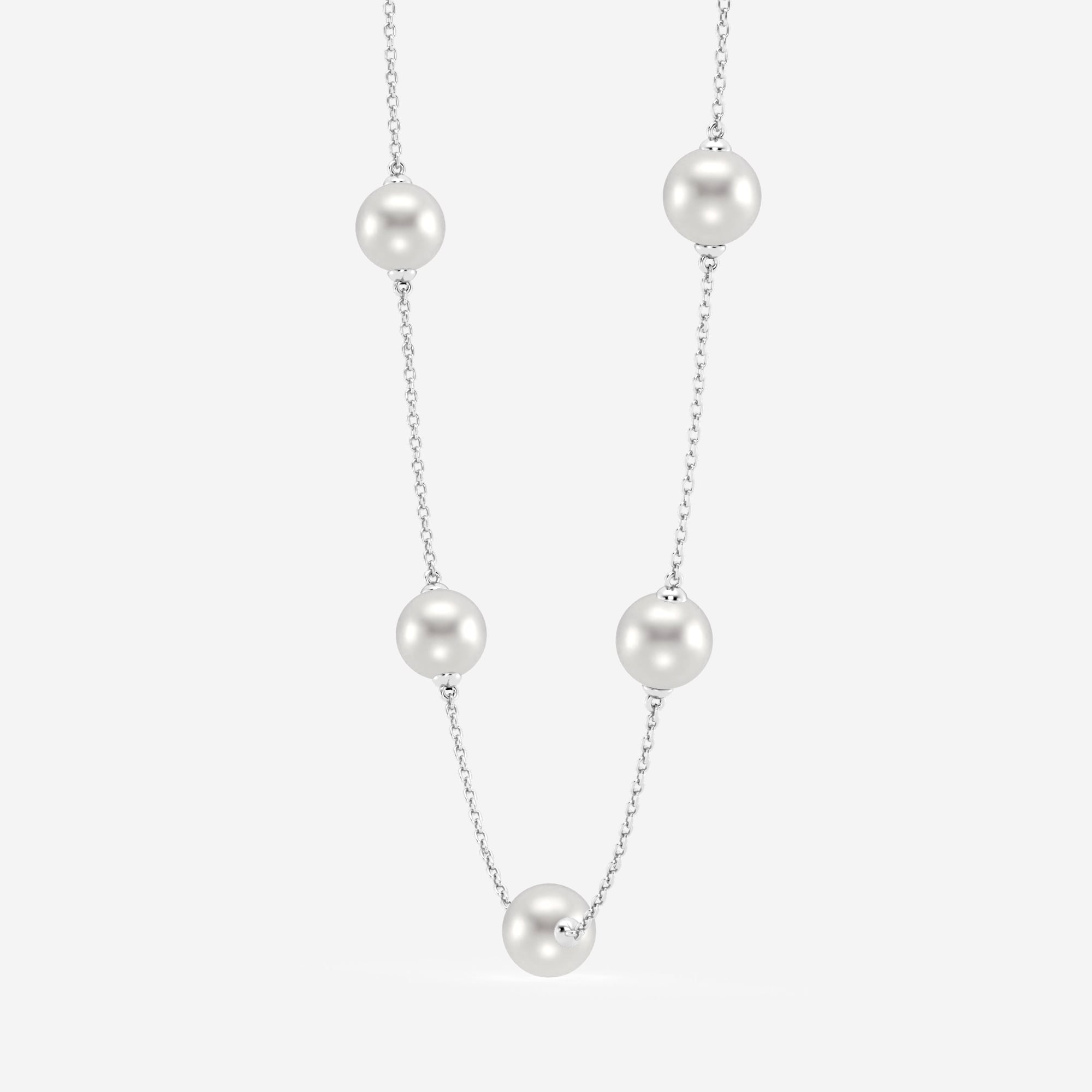 product video for 5.5 - 6.0 mm Cultured Freshwater Pearl Station Fashion Necklace