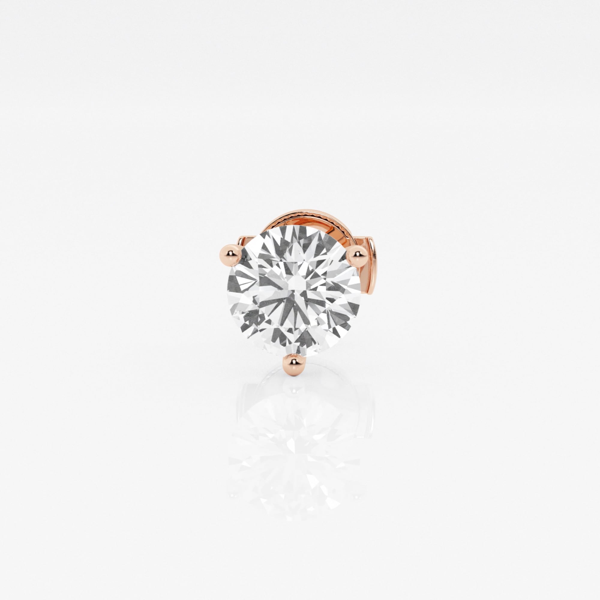 product video for 1 ctw Round Near-Colorless Lab Grown Diamond Three Prong Martini Single Stud Earring