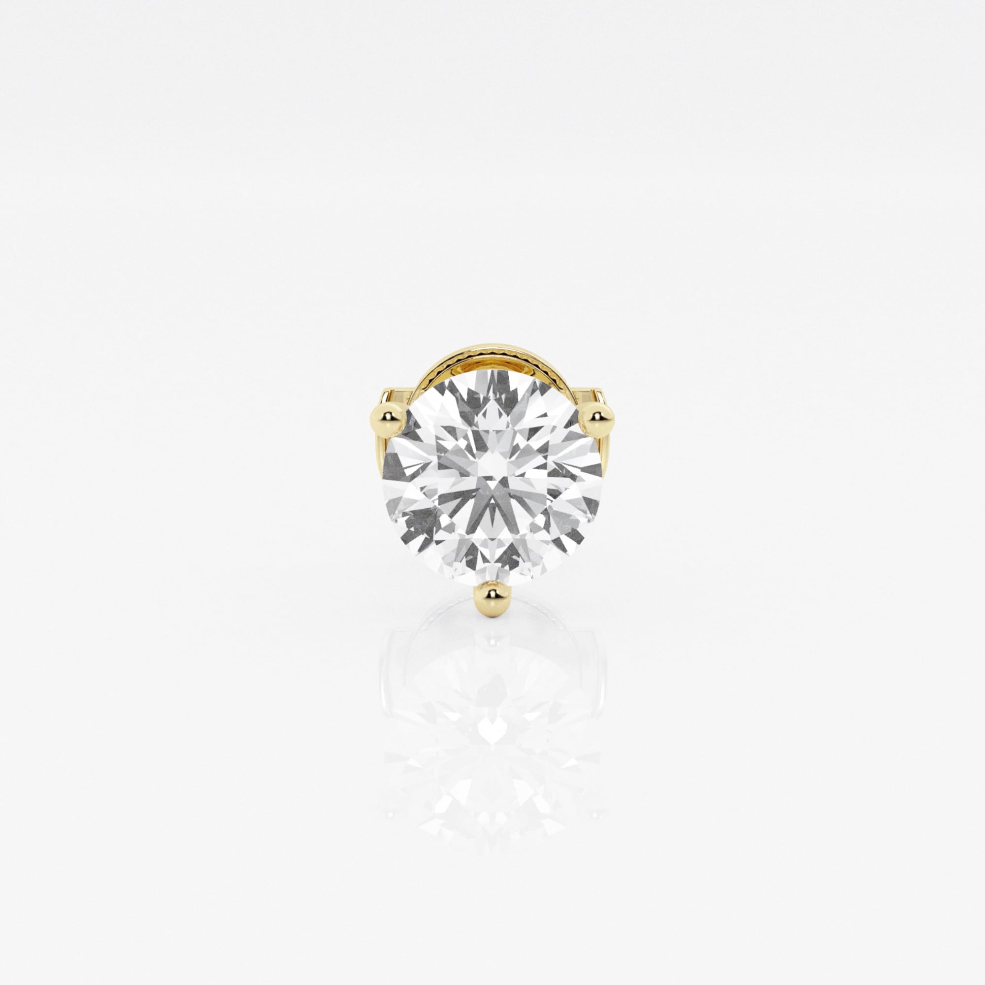 1 ctw Round Near-Colorless Lab Grown Diamond Three Prong Martini Single Stud  Earring - Grownbrilliance